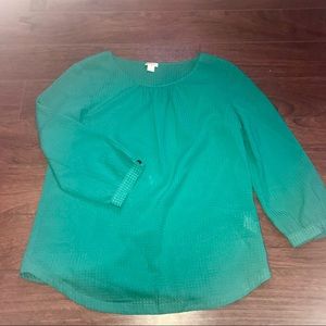 J Crew Green Blouse